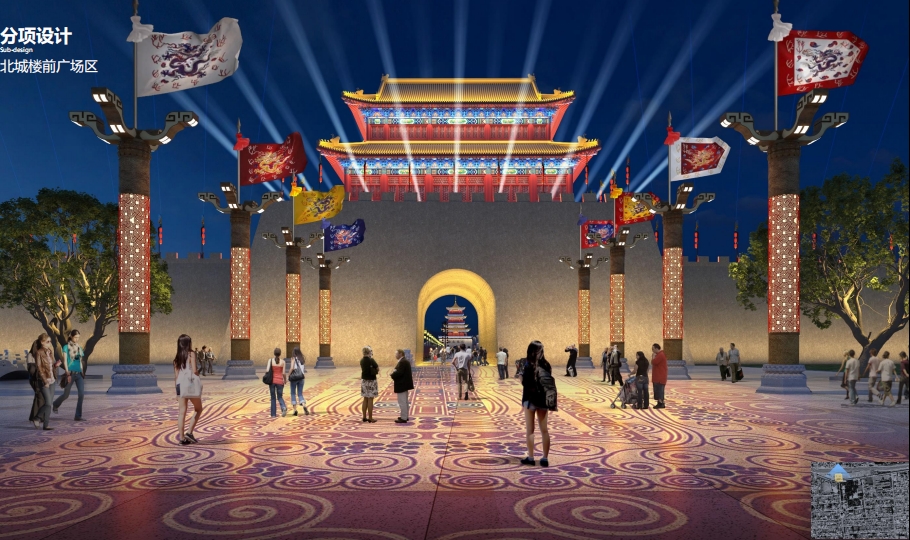 察布查爾縣錫伯古城夜景照明工程圖片